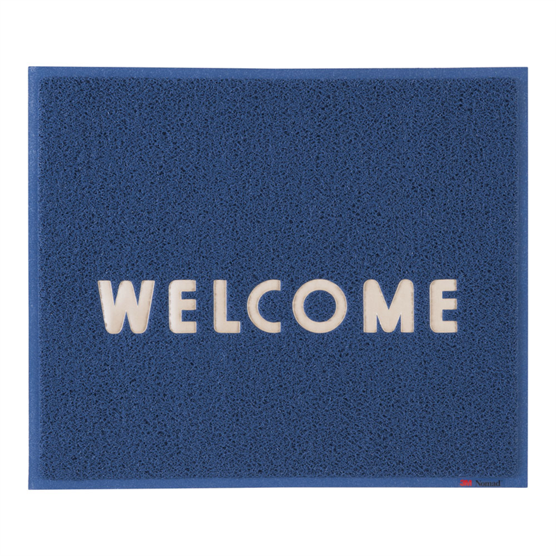 3M 文字入マット WELCOME 青 1箱(ご注文単位1箱)【直送品】