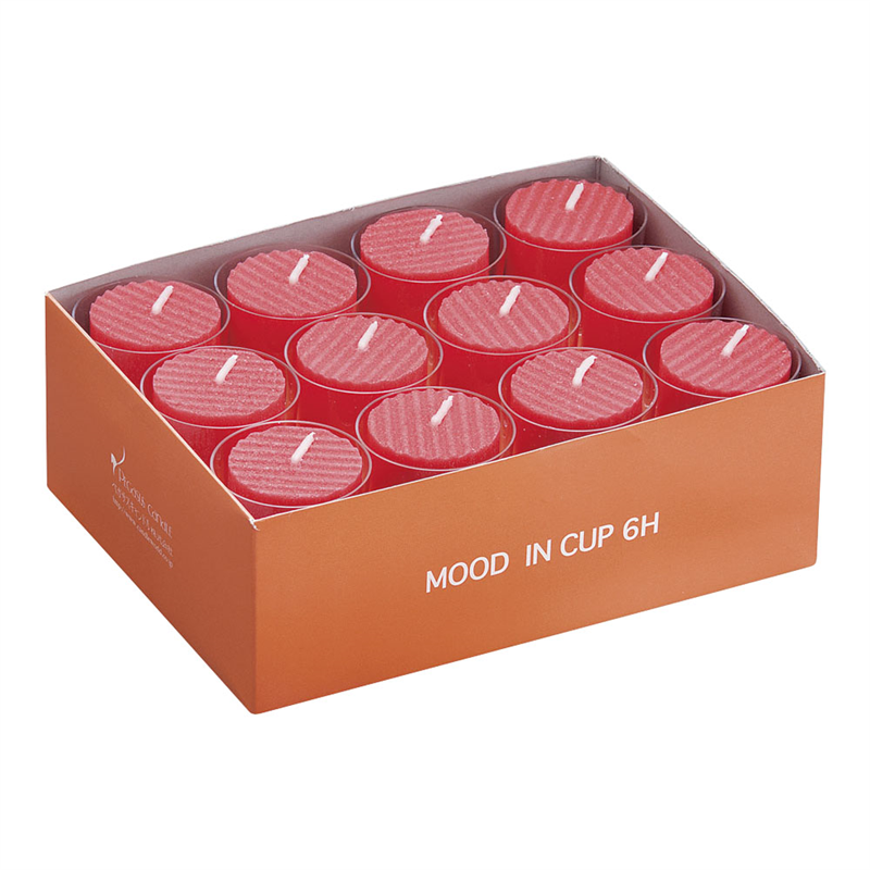 カップ入 カラーキャンドルローソク レッド (24ヶ入) 1箱(ご注文単位1箱)【直送品】