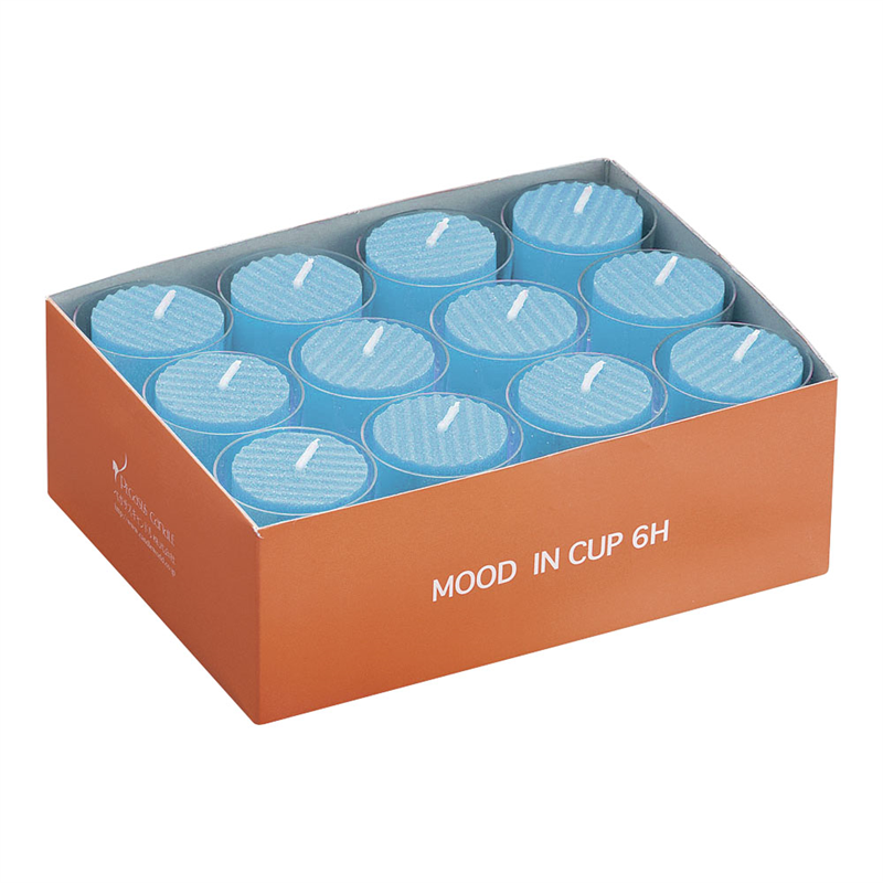 カップ入 カラーキャンドルローソク ブルー (24ヶ入) 1箱(ご注文単位1箱)【直送品】