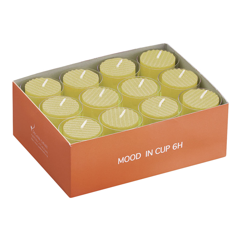 カップ入 カラーキャンドルローソク イエロー (24ヶ入) 1箱(ご注文単位1箱)【直送品】