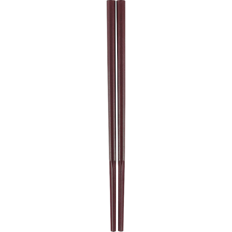 10角ぐる麺箸　極太 GM-4052　21cm　朱 1袋（ご注文単位1袋）【直送品】