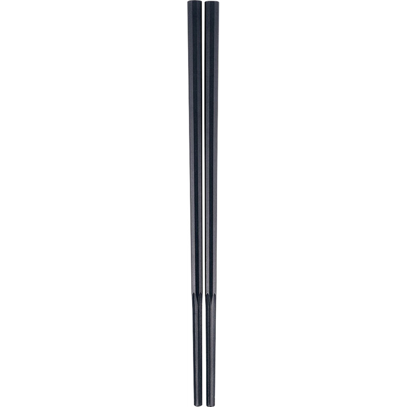 10角ぐる麺箸　極太 GM-4051　23cm　黒 1袋（ご注文単位1袋）【直送品】