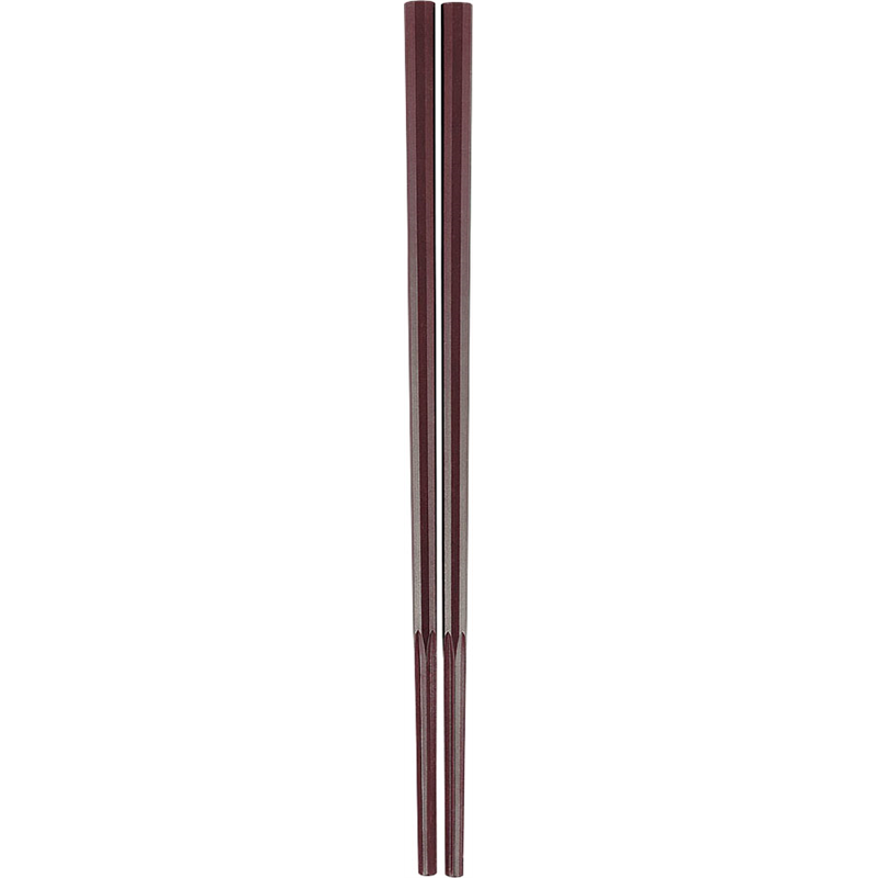 10角ぐる麺箸　極太 GM-4053　23cm　朱 1袋（ご注文単位1袋）【直送品】