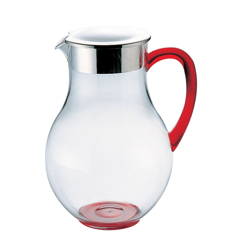 UKウォーターピッチャー(蓋付)2.2L レッド 03031090 1箱(ご注文単位1箱)【直送品】