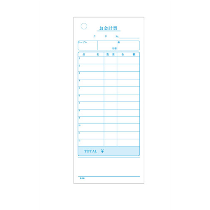 会計伝票　単式　K406 （20冊入） 1箱（ご注文単位1箱）【直送品】