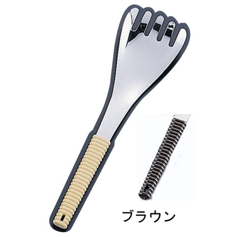 18-8味道楽　取り分けフォーク　穴無 ブラウン 1袋（ご注文単位1袋）【直送品】