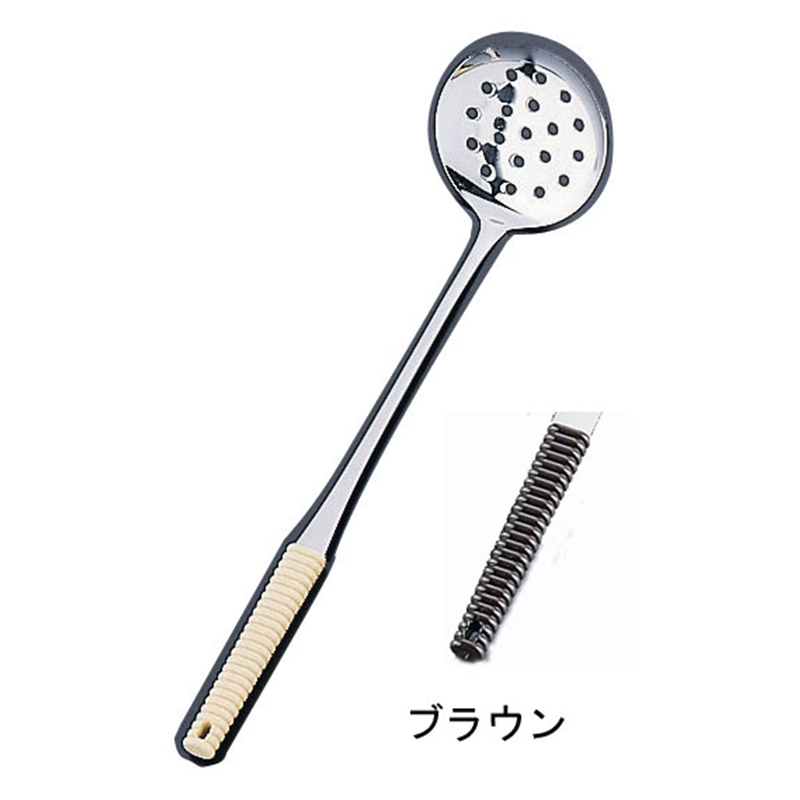 18-8味道楽　湯豆腐スプーン　大 ブラウン 1袋（ご注文単位1袋）【直送品】