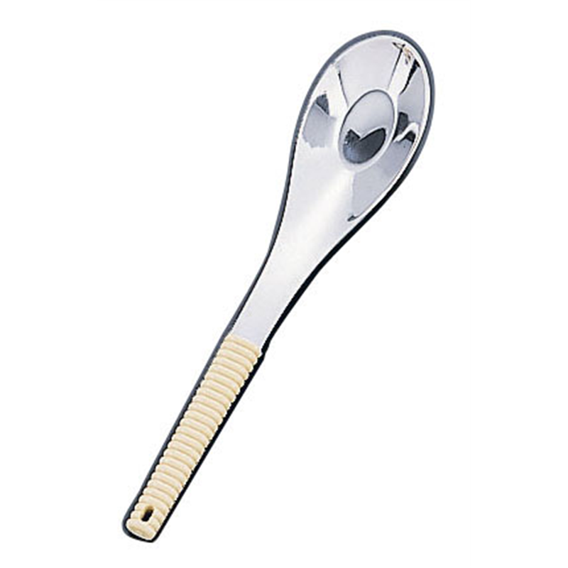 18-8味道楽　中華レンゲスプーン　中 アイボリー 1袋（ご注文単位1袋）【直送品】