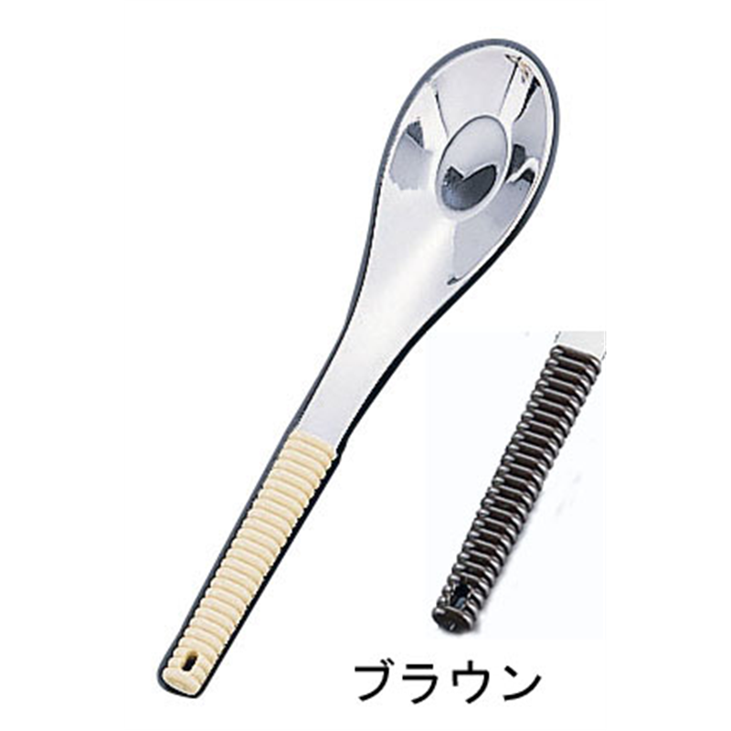 18-8味道楽　中華レンゲスプーン　ミニ ブラウン 1袋（ご注文単位1袋）【直送品】