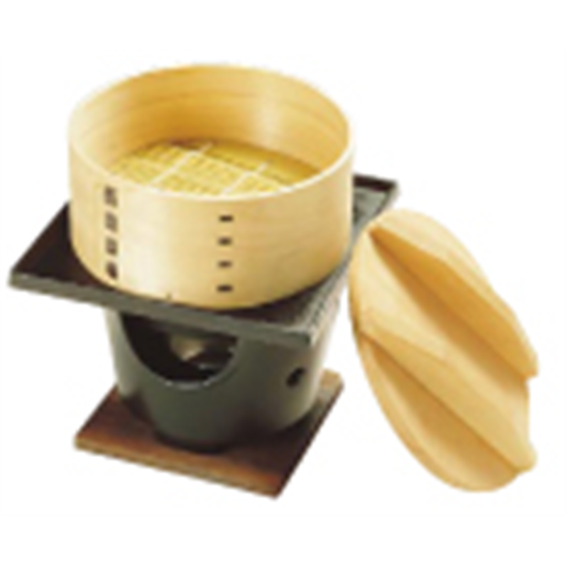 桧 丸セイロコンロセット (湯入れ付) 1個(ご注文単位1個)【直送品】