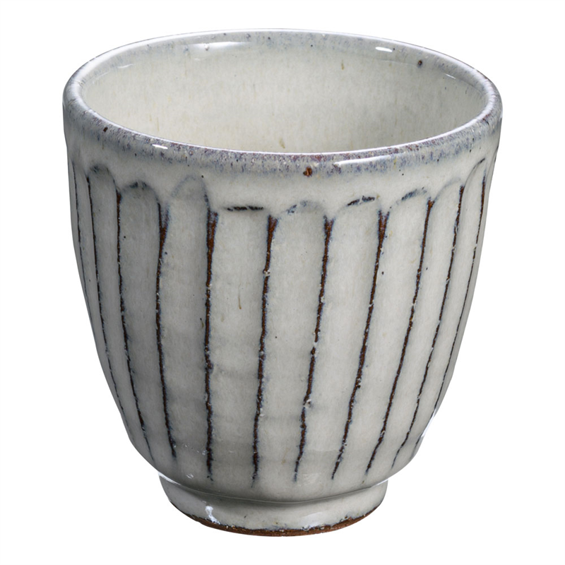 白釉彫湯呑 D06-37 1個(ご注文単位1個)【直送品】