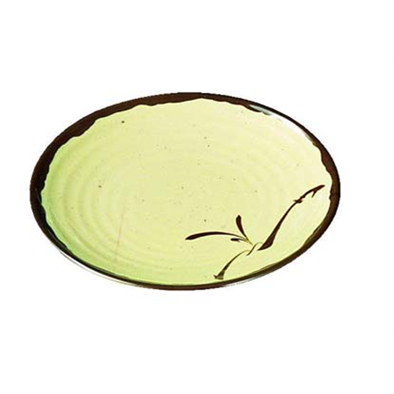 メラミン「織部」　丸皿　（中） OB-13 1袋（ご注文単位1袋）【直送品】