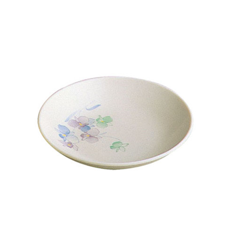 メラミン「すみれ」丸皿　12cm VO-23 1袋（ご注文単位1袋）【直送品】