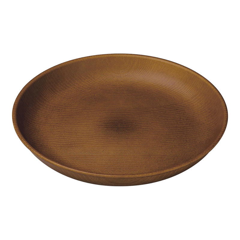 WOOD ラウンドプレート 24cm ブラウン 1袋(ご注文単位1袋)【直送品】