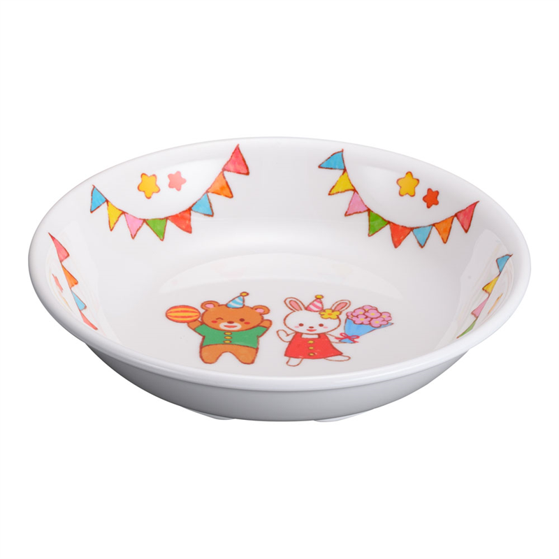 メラミンお子様食器 「みんなともだち。」 小皿 YME-2 1個(ご注文単位1個)【直送品】
