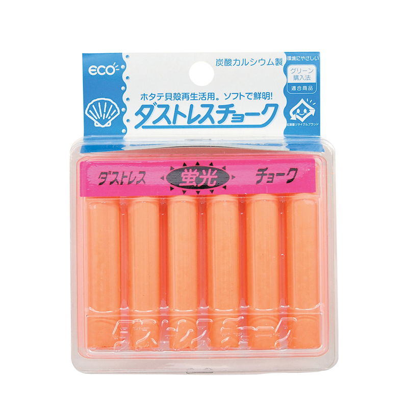 ダストレス蛍光チョーク（6本入） 橙　DCK-6-RG 1個（ご注文単位1個）【直送品】