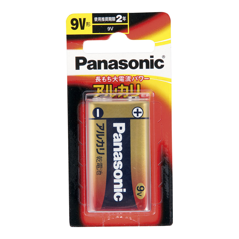 パナソニックアルカリ乾電池 9V形 6LR61XJ/1B 1個(ご注文単位1個)【直送品】