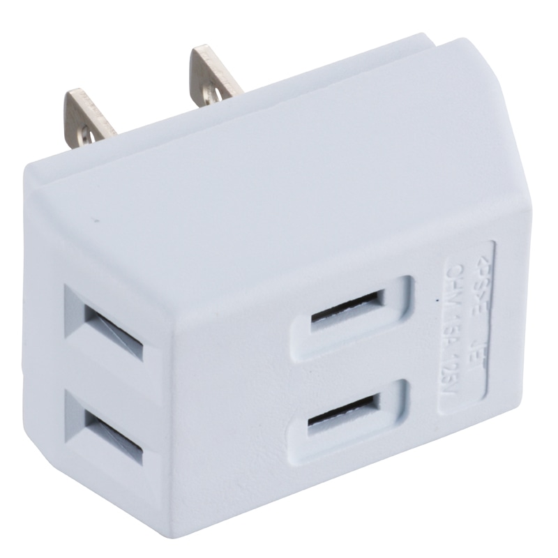 オーム電機 HS-TM3SA1-W 00-1817 トリプルタップ 3個口 ホワイト(ご注文単位1袋)【直送品】