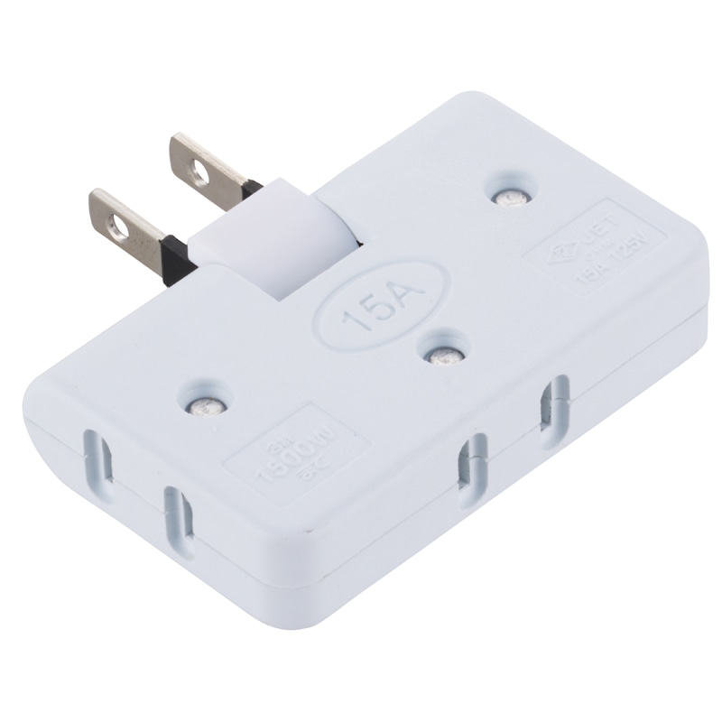 オーム電機 HS-TM3FA1-W 00-1818 コーナータップ 3個口 ホワイト(ご注文単位1袋)【直送品】
