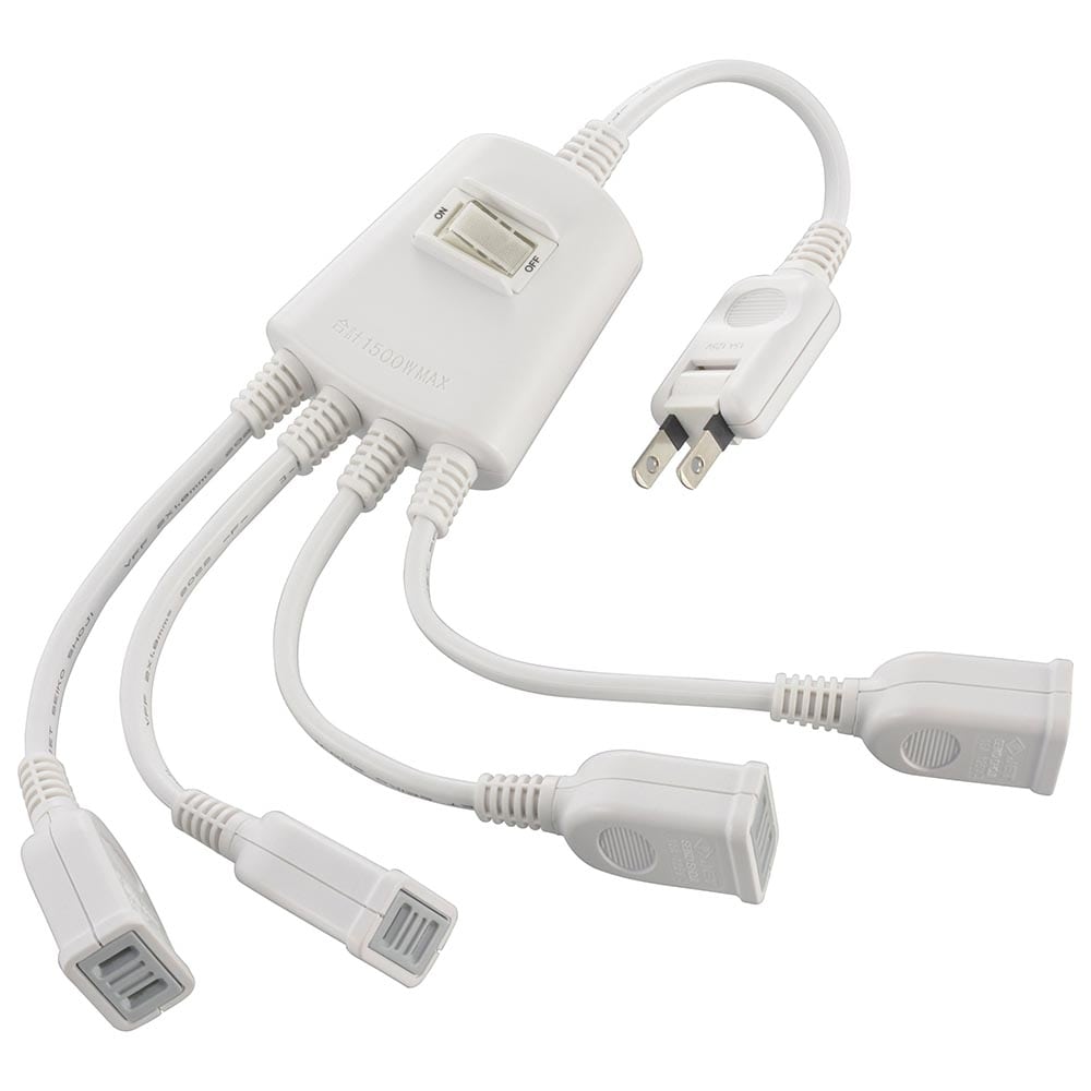 オーム電機 HS-TP4C10V3-W 00-1985 電源分配コード 4個口 集中スイッチ付(ご注文単位1袋)【直送品】