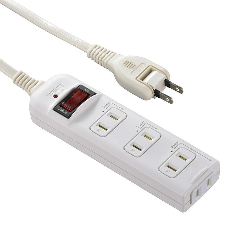 オーム電機 HS-T42HJ3-W 00-2214 発煙ガード・スイッチ付タップ 4個口 2m(ご注文単位1袋)【直送品】