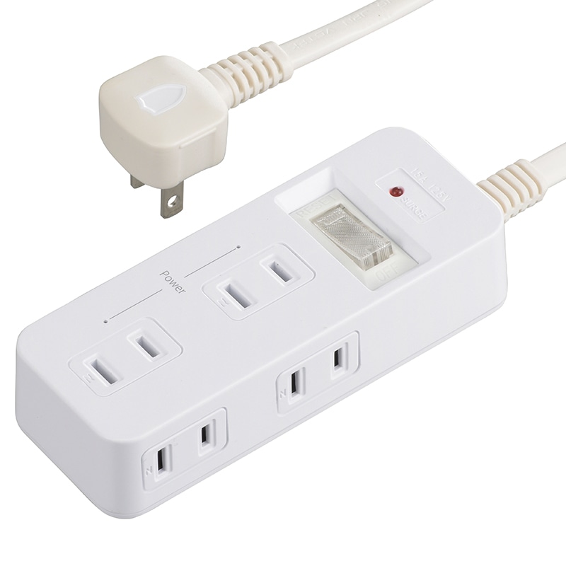 オーム電機 HS-TP63HS3-W 00-5349 発煙ガード・スイッチ付タップ 6個口 3m(ご注文単位1袋)【直送品】