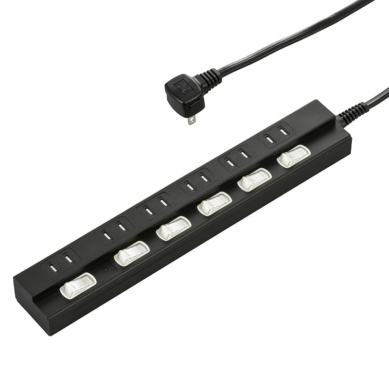 オーム電機 HS-TPK63PBT-K 00-6946 雷に強い節電タップ 6個口 3m 黒(ご注文単位1袋)【直送品】