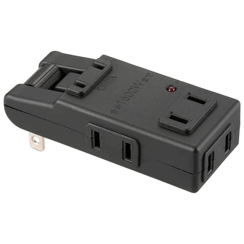 オーム電機 HS-AKS4PBT-K 00-6959 雷に強いマイクロタップ 4個口 黒(ご注文単位1袋)【直送品】
