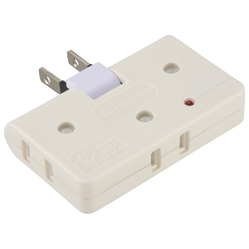 オーム電機 HS-AKS3PBT-W 00-6967 雷に強いコーナータップ 3個口 白(ご注文単位1袋)【直送品】