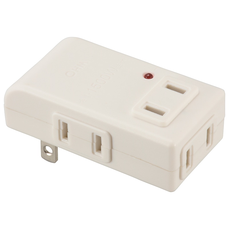 オーム電機 HS-AKL4PBT-W 00-6968 雷に強いマイクロタップ 4個口 白(ご注文単位1袋)【直送品】