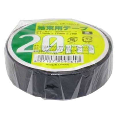 オーム電機 DK-1920K 00-9561 結束用テープ 20m 黒(ご注文単位10袋)【直送品】