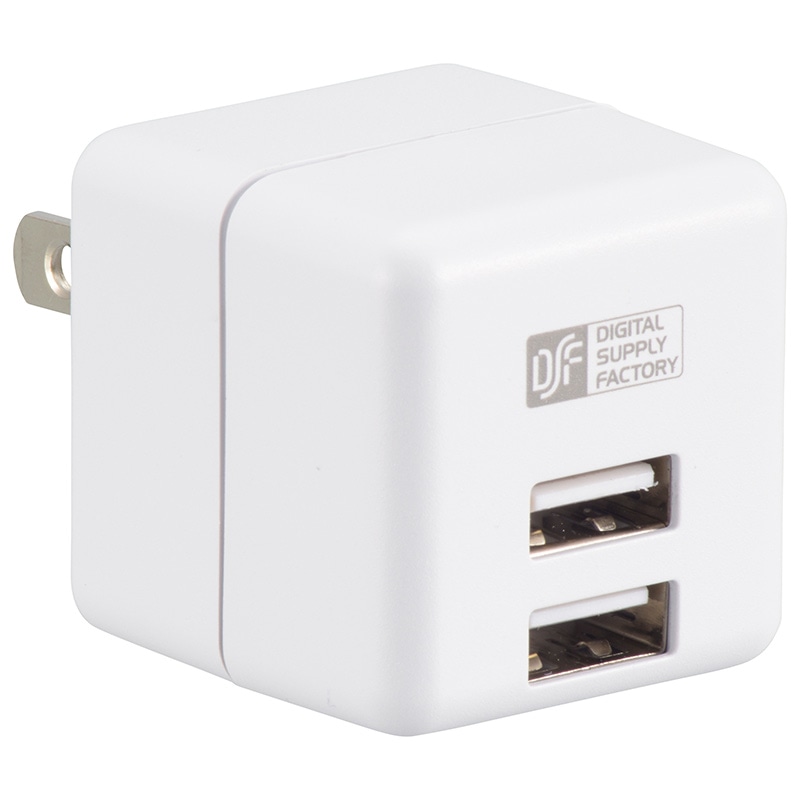 オーム電機 MAV-ASU24-W 01-3784 ACアダプター USB電源タップ2ポート（ご注文単位1袋）【直送品】