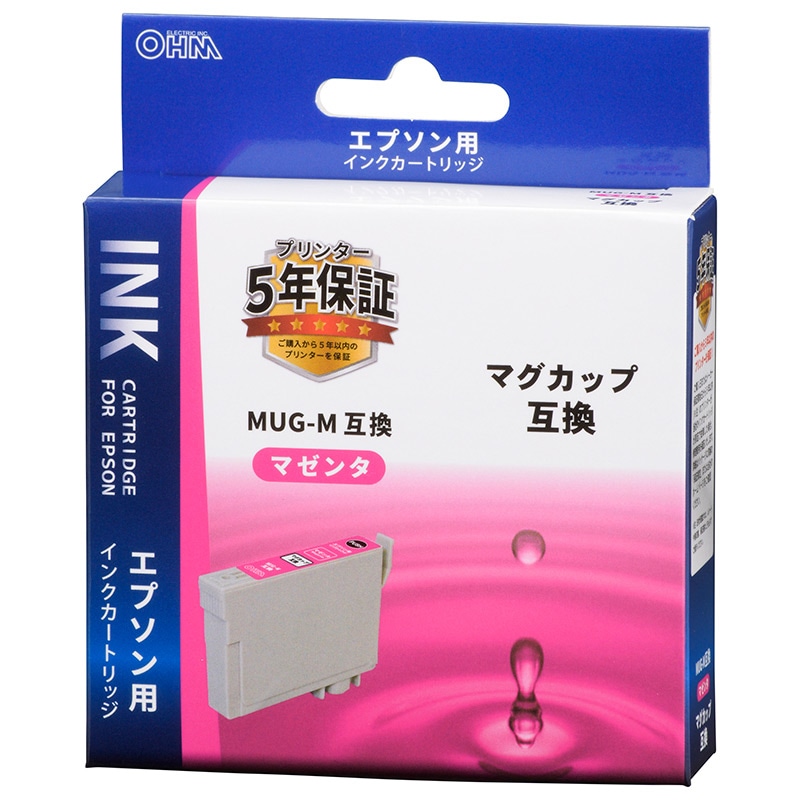 オーム電機 INK-EMUG-M 01-3948 エプソン互換 マグカップ マゼンタ（ご注文単位1袋）【直送品】