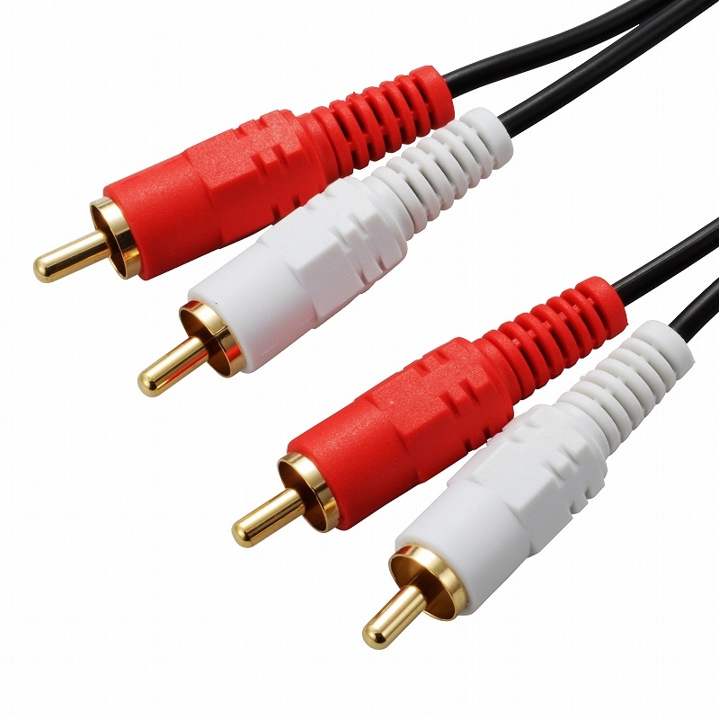 オーム電機 AUD-C30R2-K 01-5109 オーディオ接続コード ピンプラグ×2-ピンプラグ×2 3m(ご注文単位1袋)【直送品】