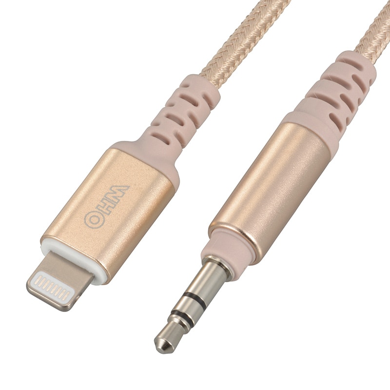 オーム電機 SIP-L18SPT-N 01-7093 AudioCommφ3.5mmオーディオ変換ケーブル 高耐久 1.8m（ご注文単位1袋）【直送品】