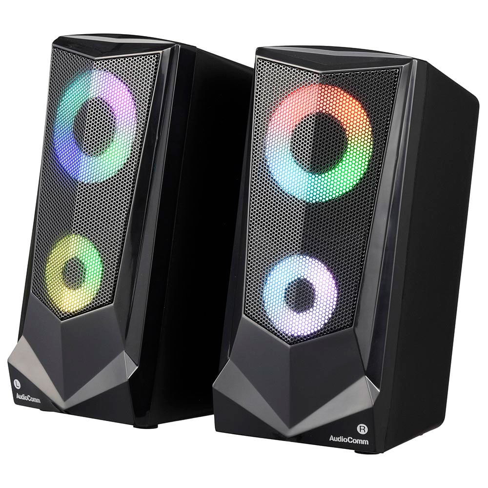 オーム電機 ASP-U175Z 03-5056 AudioComm USB電源スピーカー LEDイルミネーション機能付き(ご注文単位1袋)【直送品】