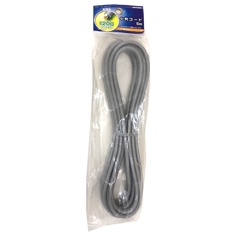 オーム電機 VCTFK1.255M 04-7353 小判コード 1.25mm2 灰 5m(ご注文単位1袋)【直送品】