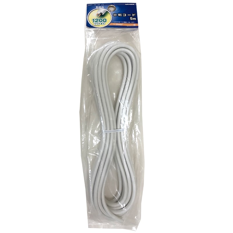 オーム電機 FK-125-5W 04-7406 小判コード 5m VCTFK 1.25mm2 FK-125-5W(ご注文単位1袋)【直送品】