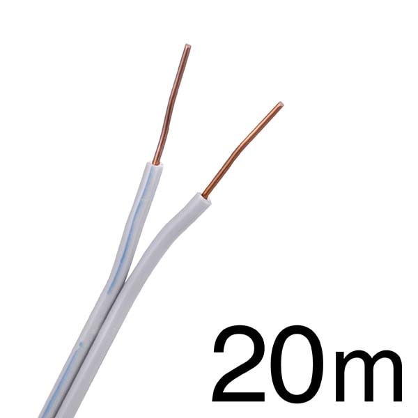 オーム電機 TIVF-080-20W 04-7487 ベル線 20m 白(ご注文単位1袋)【直送品】