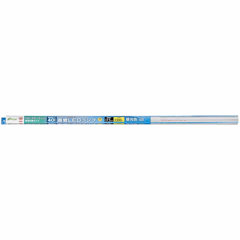オーム電機 LDF40SS・D/17/23 06-0920 直管LEDランプ 40形相当 G13 昼光色 グロースタータ器具専用 片側給電仕様(ご注文単位1袋)【直送品】