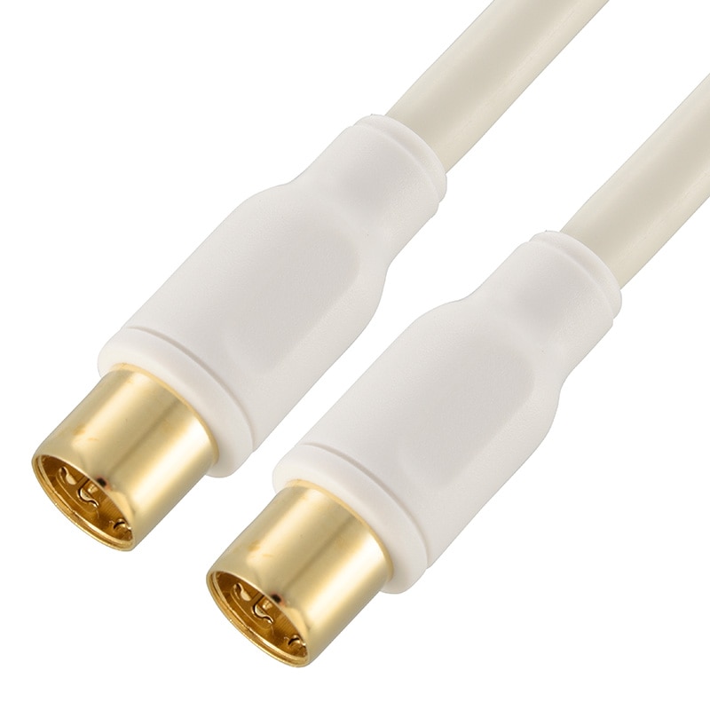 オーム電機 ANT-C1S4SS-W 06-1973 TV接続ケーブル 4K8K 4C I-I型 1m(ご注文単位1袋)【直送品】