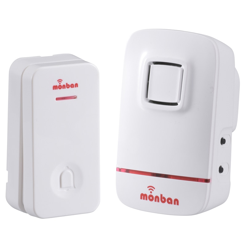 オーム電機 OCH-ECL80 08-0520 monban ワイヤレスコールチャイム 押しボタン送信機＋AC式受信機（ご注文単位1袋）【直送品】