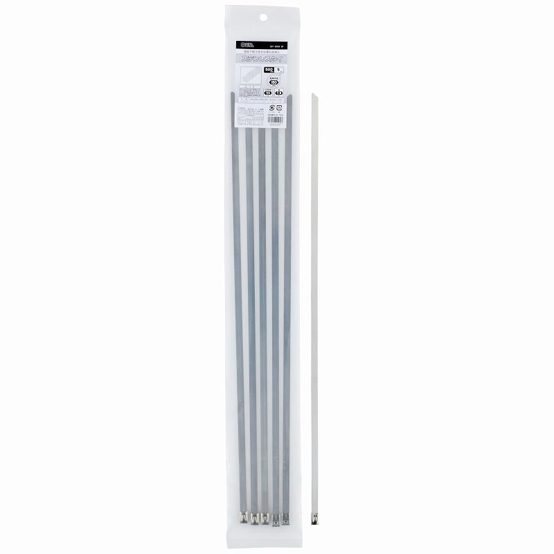 オーム電機 SST-500W5P 09-1589 ステンレスタイ 500mm 5本入（ご注文単位1袋）【直送品】