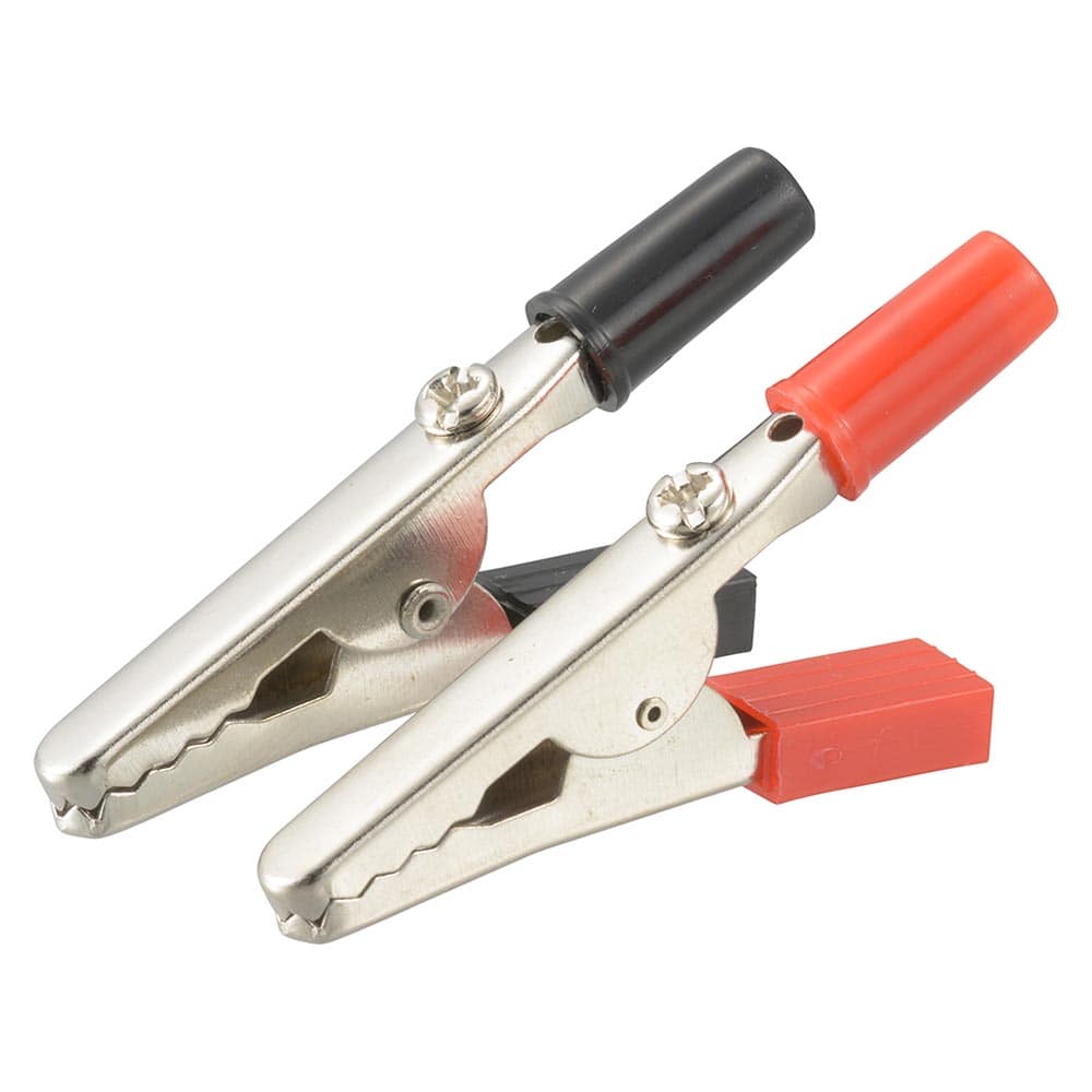 オーム電機 DZ-WCL/RK 09-1882 ワニグチクリップ 大 2個入 赤・黒(ご注文単位1袋)【直送品】