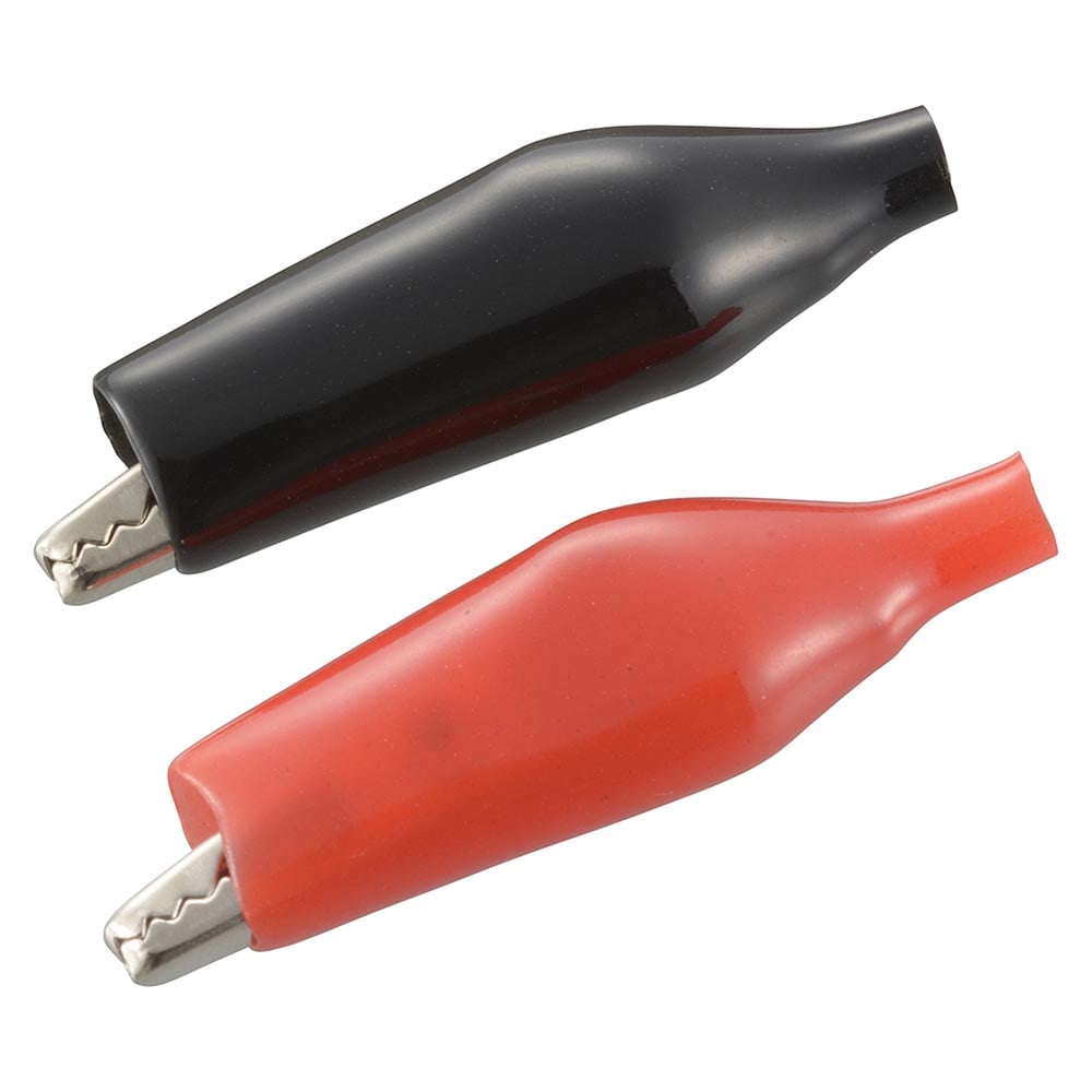 オーム電機 DZ-SCS/RK 09-1883 シールドクリップ 小 2個入 赤・黒(ご注文単位1袋)【直送品】