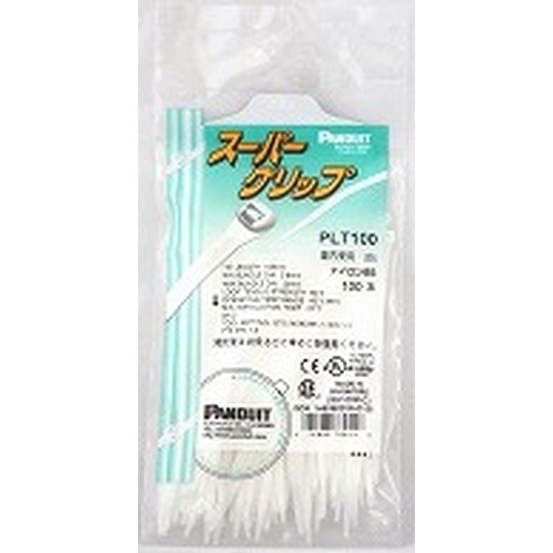 オーム電機 PLT100 14-2051 パンドウイット 結束バンド ロックタイ スーパーグリップ 屋内用 ホワイト 100mm 100本（ご注文単位1袋）【直送品】