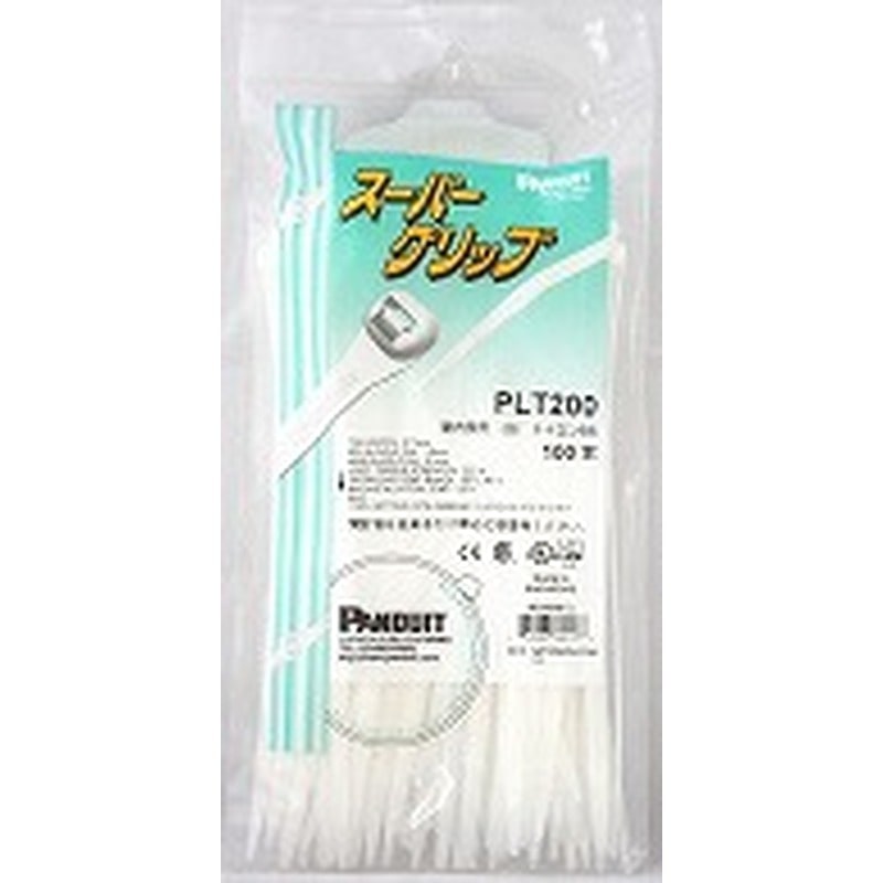 オーム電機 PLT200 14-2053 パンドウイット 結束バンド ロックタイ スーパーグリップ 屋内用 ホワイト 200mm 100本（ご注文単位1袋）【直送品】