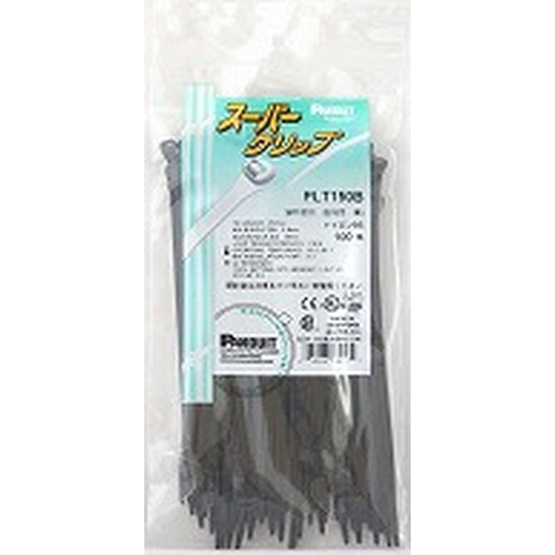オーム電機 PLT150B 14-2058 パンドウイット 結束バンド ロックタイ スーパーグリップ 耐候 ブラック 150mm 100本（ご注文単位1袋）【直送品】