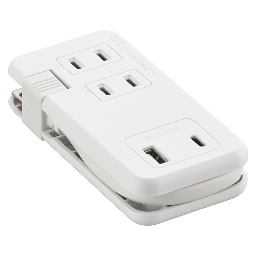 オーム電機 モバイルUSBタップ くるっと収納 15W 1個（ご注文単位1個）【直送品】