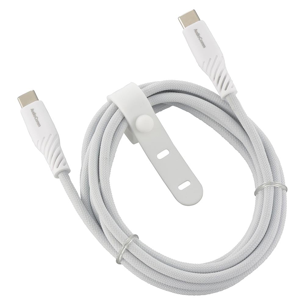 オーム電機 AudioComm さらさらUSBケーブル PD対応 Type-CtoC 2m 1個（ご注文単位1個）【直送品】